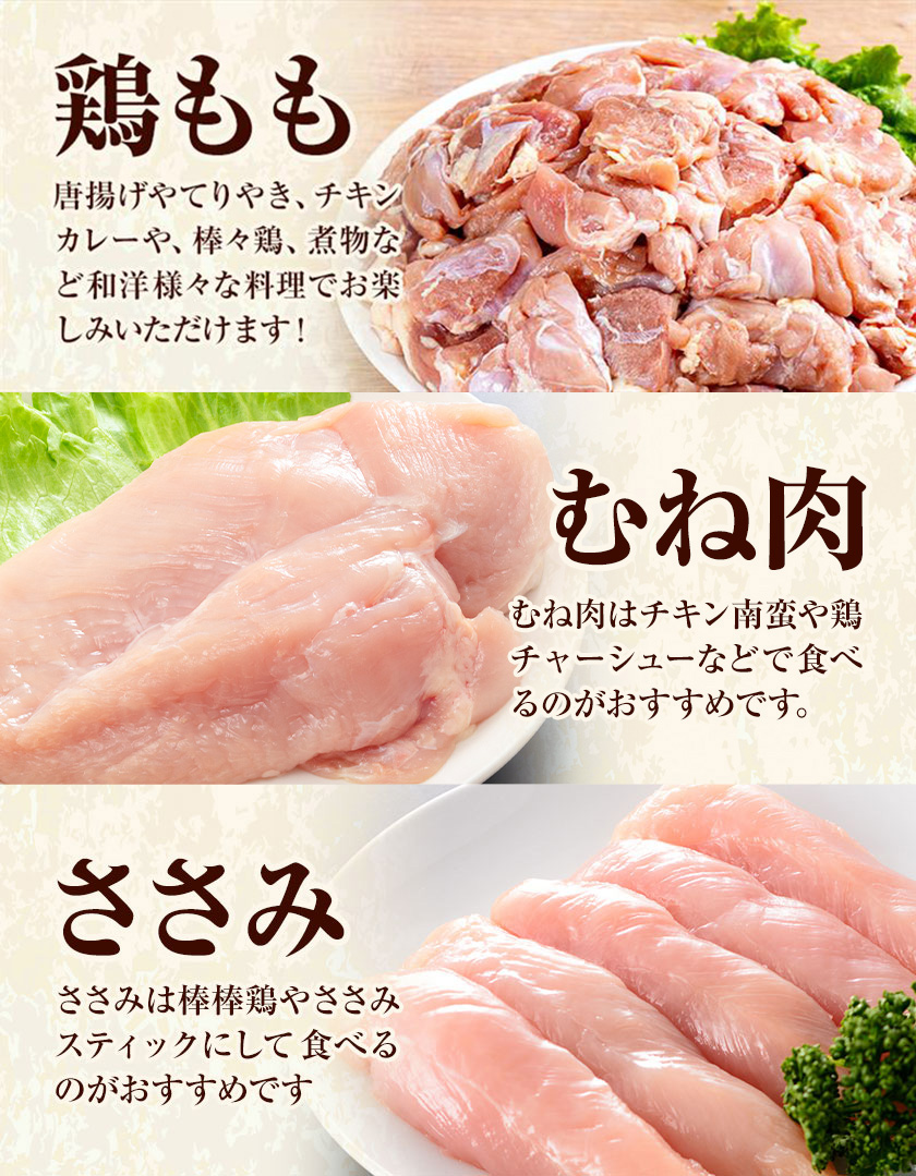 【6ヶ月定期便】 九州産若鶏もも肉 むね肉 ささみ 手羽先 手羽元 セット 計3.62kg 鶏肉 お肉 モモ肉 ムネ肉 5種類 詰め合わせ 小分け 冷凍 九州産 国産 熊本県 菊池市 送料無料《お申し込みの翌月から出荷》---0146-3109---