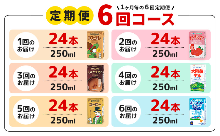 【6ヶ月定期便】常温保存可能 らくのうマザーズ 詰め合わせ セット合同会社たべたせいか《申込月の翌月から出荷開始》熊本県 菊池市 カフェオレ いちご ミルクココア 大阿蘇牛乳 コーヒー おいしいミルクバニラ 乳飲料 乳性飲料 らくのうマザーズ ドリンク---016-2435---