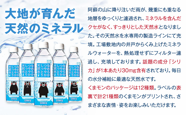 なめらかつややかしっとり天然水 500ml 合計48本 24本×2ケース 株式会社サンコー熊本営業所《30日以内に出荷予定(土日祝除く)》天然水 軟水 鉱水 シリカ水 飲料水 ミネラルウォーター ペットボトル 熊本県 菊池市 送料無料---095-1499---