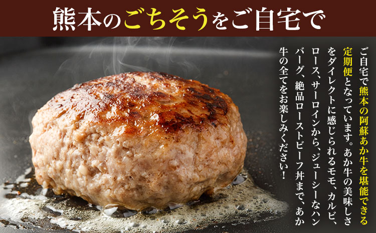 【6ヶ月定期便】阿蘇あか牛満喫セット 株式会社LARKS《お申し込み月の翌月から出荷開始》肉 牛肉 あか牛 ローストビーフ ハンバーグ 冷凍 名物 熊本県 毎月届く 送料無料---133-2114---