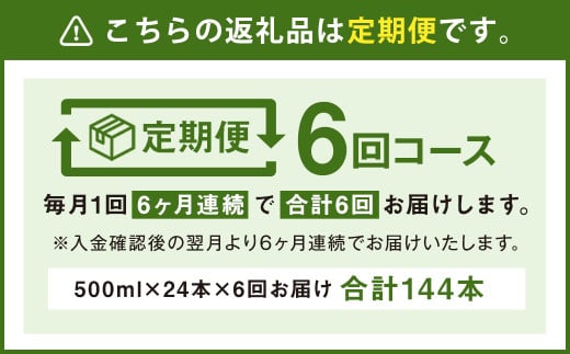 【6ヶ月定期便】シリカ水 500ml×24本×6回 計144本 ミネラルウォーター【メロンドーム】《お申し込みの翌月から出荷》---003-2423---