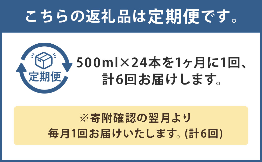 【定期便6回】シリカ天然水 500ml×24本 計144本 《お申込み月の翌月から出荷開始》 ---159-1876---
