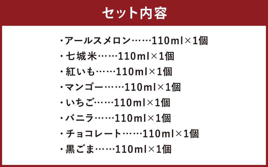 七城農家の正直アイス 8個セット(合計 約880ml) スイーツ おやつ デザート《90日以内に出荷予定(土日祝除く)》--113-2102---