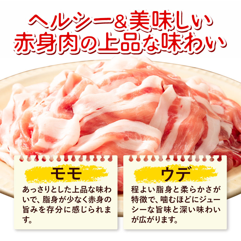 【12ヶ月定期便】熊本県産 豚肉 モモスライス ウデ こま切れ セット 合計 約36kg 約3kg×12回 植田商事有限会社 《お申込み翌月から出荷》 熊本県 菊池市 モモ ウデ 詰め合わせ 豚 お肉 肉 国産 九州産 冷凍 送料無料---083-2091---