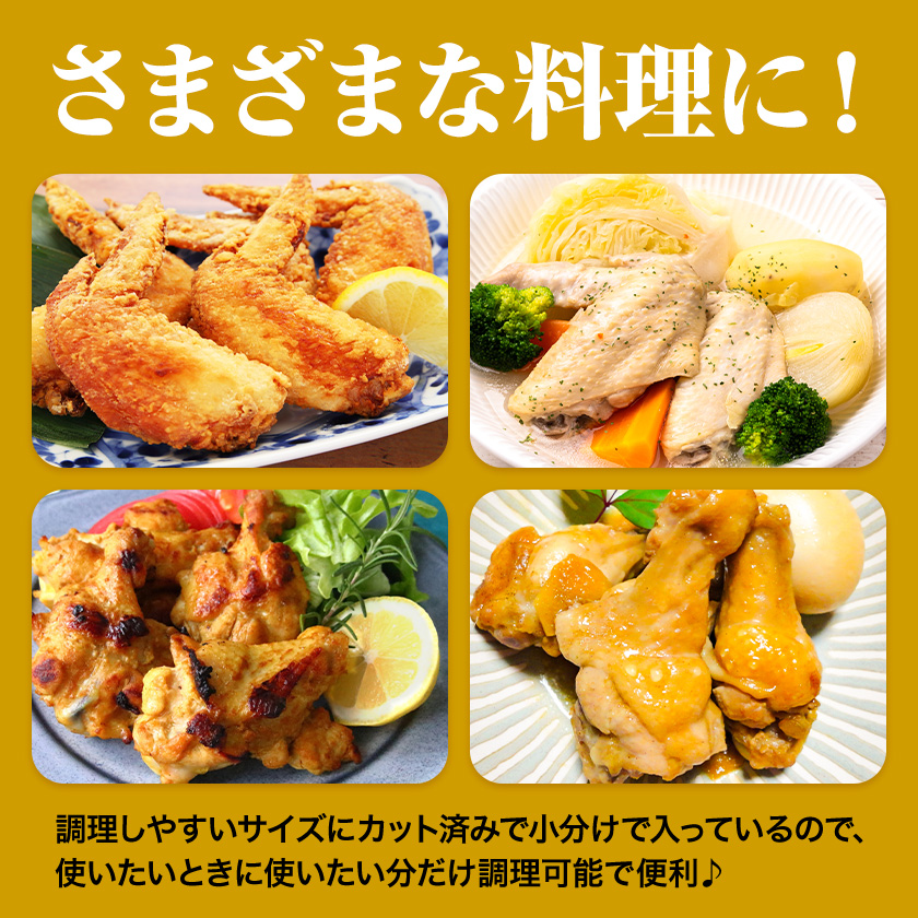 【6ヶ月定期便】 九州産 手羽先（500g×4袋）・手羽元（500g×4袋）セット 計4kg 鶏肉 肉 鶏 手羽 唐揚げ 詰め合わせ セット 冷凍 九州 国産 熊本県 菊池市 送料無料《お申し込みの翌月から出荷》---0146-3083---