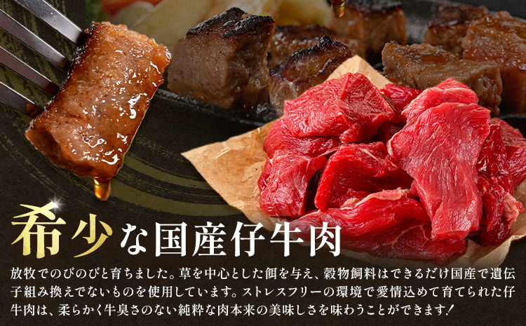 菊池市産 仔牛肉詰め合わせ 合計約600g セット 宮川ファーム《90日以内に出荷予定(土日祝除く)》 部位おまかせ ランダム お肉 牛肉 ジャージー仔牛肉 国産 熊本県産 九州産 冷凍 送料無料---048-2024---