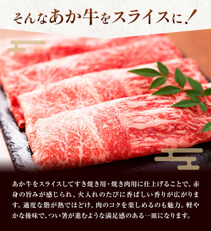 あか牛 スライスすき焼き用・焼肉用 セット 合計約1kg 約250g×各2パック 2種類 セット 有限会社中田精肉店舗 《45日以内に出荷予定(土日祝除く)》 熊本県 菊池市 スライス すき焼き 焼肉 お肉 和牛 熊本県産 九州産 国産---105-2096---
