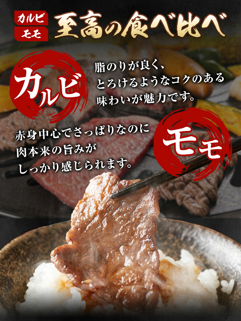 熊本和王 焼肉 食べ比べセット カルビ ・ モモ 約150g × 2パック 合計約300g ケーズフードマーケティング《90日以内に出荷予定(土日祝除く)》熊本県 菊池市 食べ比べ 2種類 セット お肉 牛肉 和牛 くまもと黒毛和牛 熊本県産 九州産 国産---179-2659---