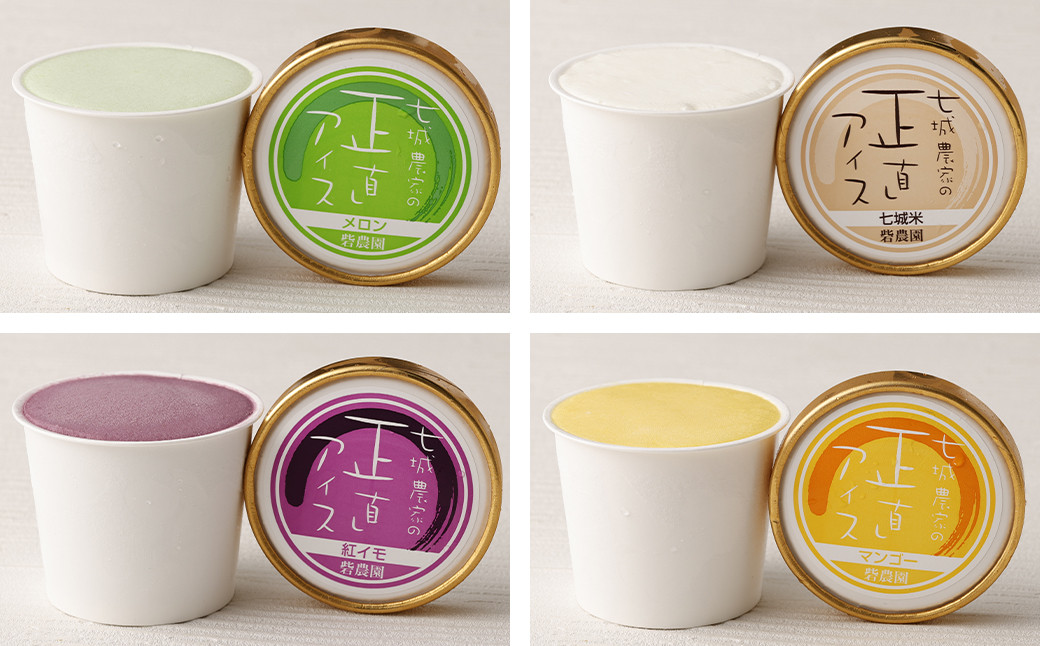 七城農家の正直アイス 8個セット(合計 約880ml) スイーツ おやつ デザート《90日以内に出荷予定(土日祝除く)》--113-2102---