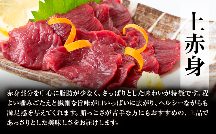特選馬刺し詰め合わせ Eセット 合計600g 3種類 セット 霜降り100g×2 上赤身100g×2 ロース100g×2 醤油1本付き 有限会社七城町特産品センター《90日以内に出荷予定(土日祝除く)》熊本県 菊池市 馬肉 馬刺し 食べ比べ ブロック 冷凍 送料無料---003-2415---