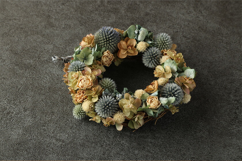 ドライフラワーリース Mサイズ ドライフラワー リース デザインおまかせ フラワーアレンジ インテリア 花 プレゼント ドライフラワー 送料無料《90日以内に出荷予定(土日祝除く)》---123-0966---