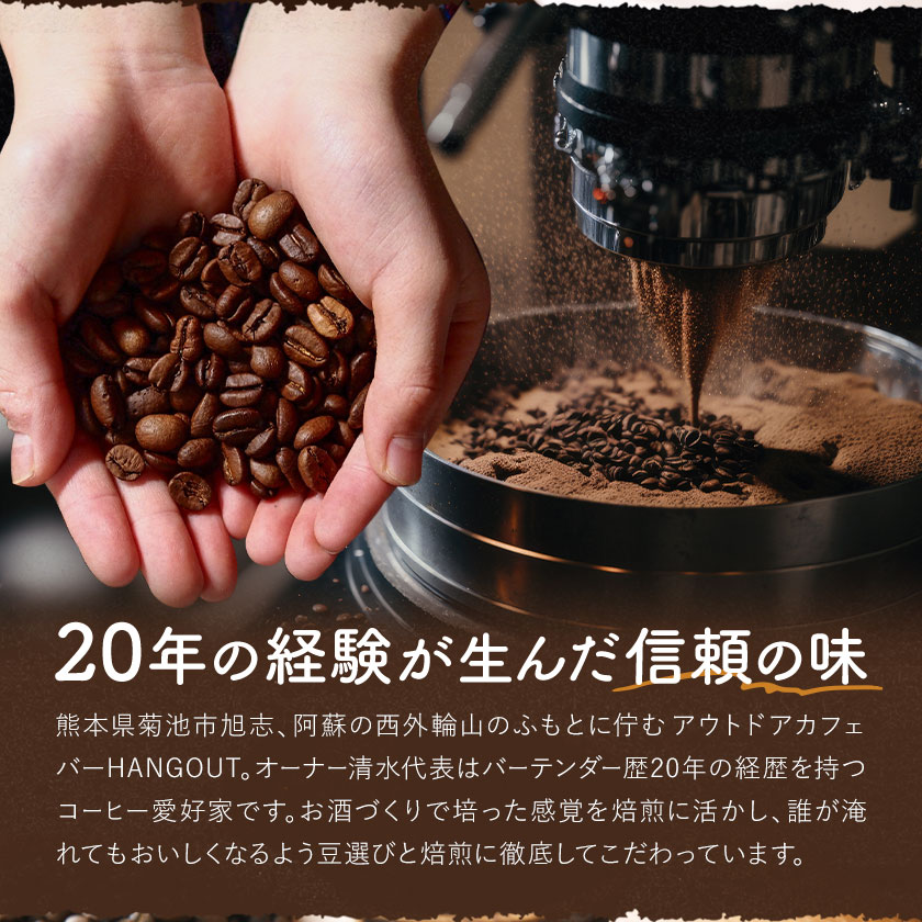 厳選オリジナルコーヒーセット 豆1袋150g ドリップパック8種類 種類おまかせ 亀井通産株式会社《90日以内に出荷予定(土日祝除く)》熊本県 菊池市 HANGOUT オリジナルブレンド ドリップバッグ コーヒー豆 コーヒー 珈琲---128-1075---