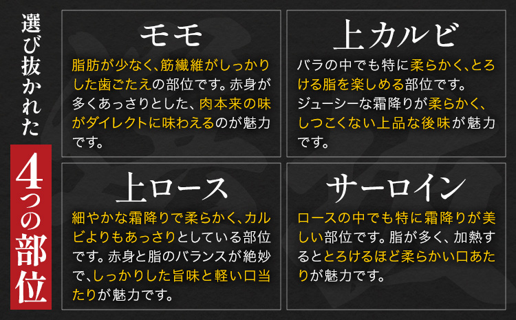 阿蘇あか牛 食べ比べセット 合計約800g 約100g×各2袋 4種類 セット 株式会社LARKS《30日以内に出荷予定(土日祝除く)》モモ 上カルビ 上ロース サーロイン お肉 和牛 あか牛 冷凍 送料無料---133-1865---