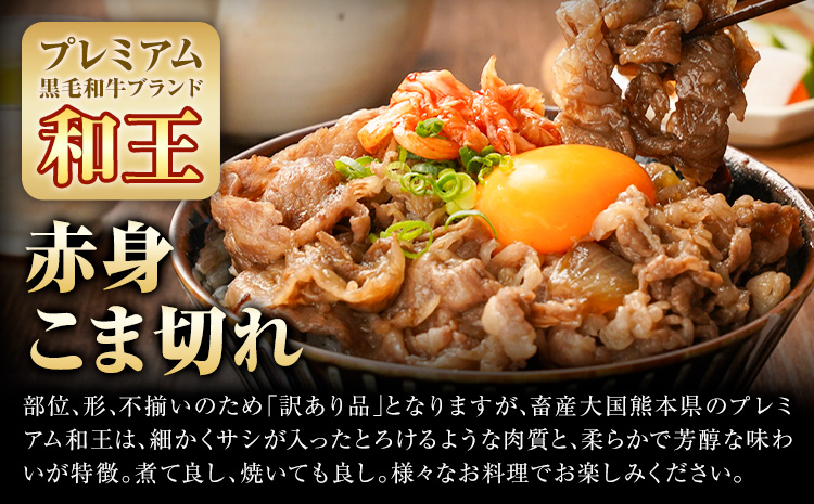 熊本県産A5等級和王 訳あり赤身こま切れ 約800g (約400g×2パック) 帝神志方ミート株式会社《90日以内に出荷予定(土日祝除く)》熊本県 菊池市 牛肉 肉 お肉 和牛 くまもと黒毛和牛 熊本県産 A5 和王 赤身 赤身肉 こま切れ 小間切れ 訳あり 訳アリ 不揃い---0149-3021---