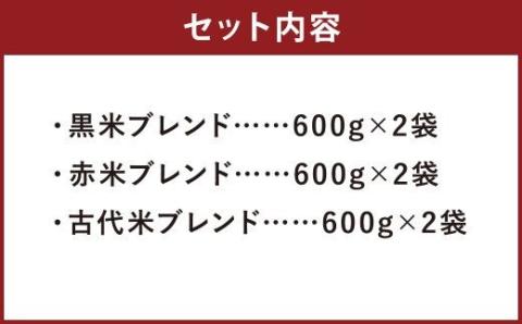 熊本県 菊池産 もち麦入り雑穀米 贅沢ブレンド 計3.6kg 600g×3種×2セット《30日以内に出荷予定(土日祝除く)》---026-2526---