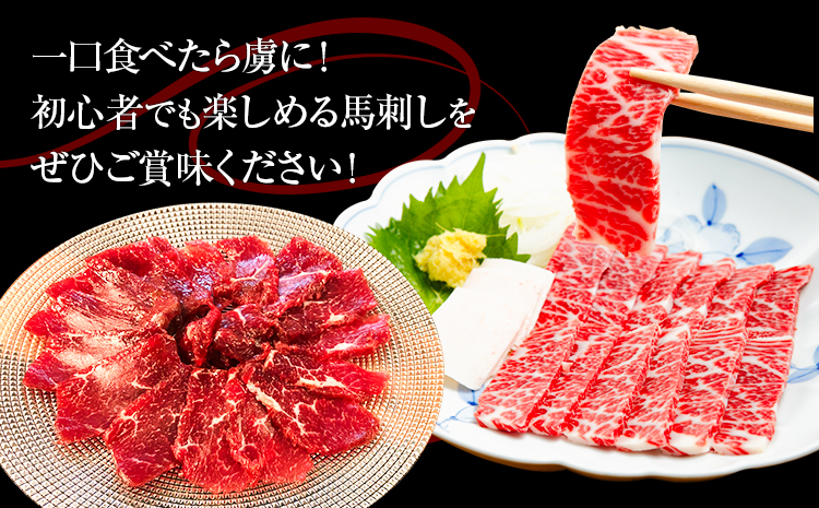 馬刺し入門セット 合計200g 2種類 セット 霜降り100g ロース100g 有限会社七城町特産品センター《90日以内に出荷予定(土日祝除く)》熊本県 菊池市 馬肉 馬刺し 食べ比べ 詰め合わせ ブロック 冷凍 送料無料---003-1482---