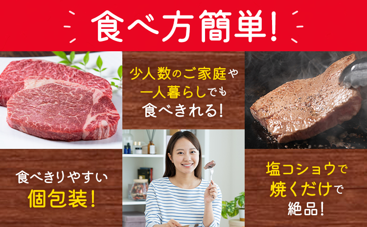 あか牛ミニステーキ ランプ部位使用 約240g 合同会社たべたせいか《30日以内に出荷予定(土日祝除く)》熊本県 菊池市 肉 牛肉 お肉 和牛 あか牛 ステーキ ミニステーキ 個包装 小分け 熊本県産 冷凍 送料無料---069-2059---