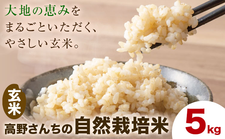令和7年産 高野さんちの自然栽培米 玄米 5kg《通常パッケージ》株式会社有機農場《30日以内に出荷予定(土日祝除く)》熊本県 菊池市 米 お米 ヒノヒカリ ひのひかり 自然栽培米 七城物語 熊本県産---045-3025---