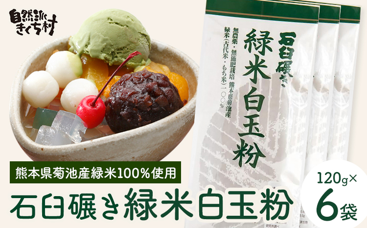 きくち村の緑米白玉粉 120g×6袋 合計720g 自然派きくち村(有限会社渡辺商店)《30日以内に出荷予定(土日祝除く)》熊本県 菊池市 白玉粉 自然栽培の緑米使用 白玉 粉末 もち米 製菓用 和菓子 熊本県産 九州産 国産---047-0502---