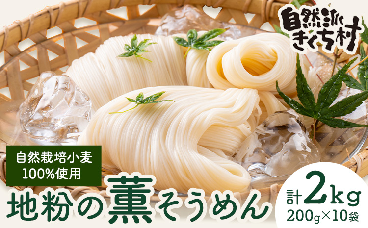 地粉の薫(かおり)そうめん 200g×10袋 合計2kg 自然栽培小麦100% 《90日以内に出荷予定(土日祝除く)》 ---047-0513---st-p