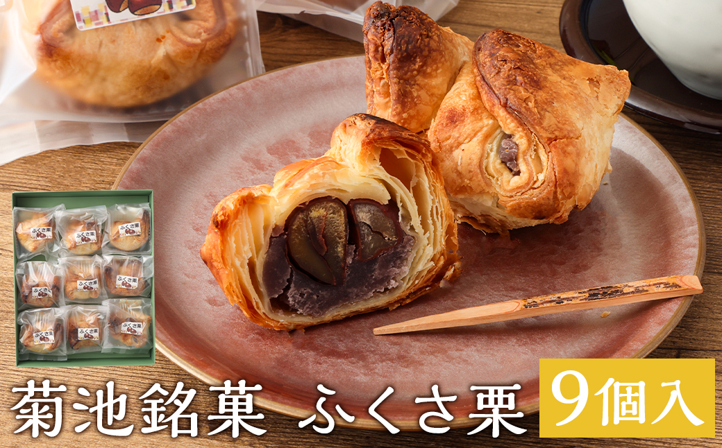 菊池銘菓 ふくさ栗 1箱（9個入り《90日以内に出荷予定(土日祝除く)》）---074-1255---