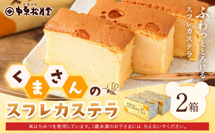 菊池銘菓 くまさんの スフレ カステラ 1個入り × 2箱 有限会社中原松月堂《30日以内に出荷予定(土日祝除く)》熊本県 菊池市 スイーツ デザート カステラ スフレ お菓子 焼き菓子---074-2066---