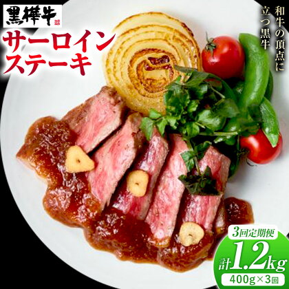 【3ヶ月定期便】くまもと黒毛和牛 黒樺牛 A4-A5等級サーロインステーキ定期便 400g×3回 合計1.2kg 《お申し込み月の翌月から出荷開始》熊本県 菊池市 和牛 お肉 牛肉 黒毛和牛 霜降り ステーキ 定期便 国産 九州産 熊本県産 冷凍 送料無料---090-1528-R---