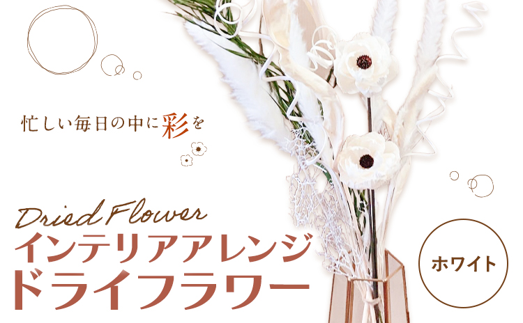 ドライフラワー インテリアアレンジ ホワイト 7種類12本以上 ドライフラワー アレンジ デザインおまかせ フラワーアレンジ インテリア ラッピング 花 送料無料《90日以内に出荷予定(土日祝除く)》---123-2470-W---