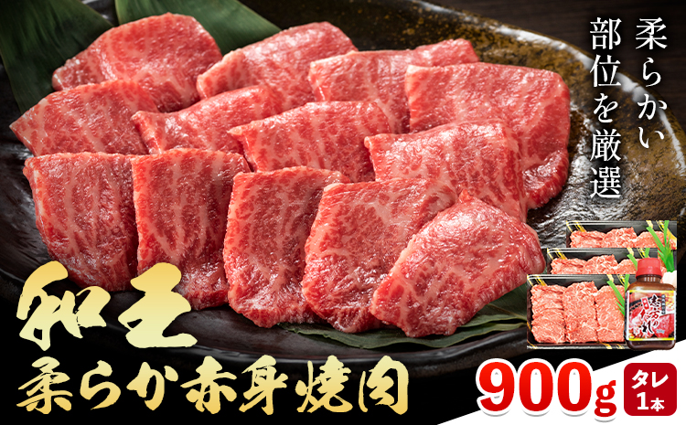 熊本県産A5等級和王 柔らか赤身焼肉 900g タレ付き 1本 帝神志方ミート株式会社《90日以内に出荷予定(土日祝除く)》熊本県 菊池市 牛肉 肉 お肉 和牛 くまもと黒毛和牛 熊本県産 A5 和王 赤身 赤身肉 柔らか 厳選 焼肉 志方のたれ---0149-3023---