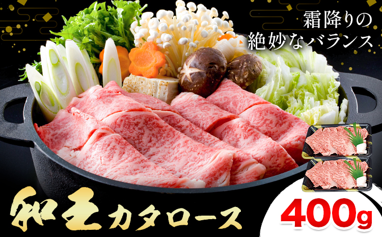 熊本県産A5等級和王 カタローススライス 約400g 帝神志方ミート株式会社《90日以内に出荷予定(土日祝除く)》熊本県 菊池市 牛肉 肉 お肉 和牛 くまもと黒毛和牛 熊本県産 A5 和王 肩ローススライス カタロース 肩ロース スライス---0149-3013---