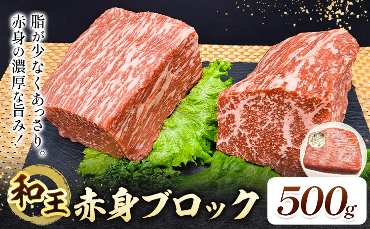 熊本県産A5等級和王 赤身ブロック 500g 帝神志方ミート株式会社《90日以内に出荷予定(土日祝除く)》熊本県 菊池市 牛肉 肉 お肉 和牛 くまもと黒毛和牛 熊本県産 A5 和王 赤身 赤身肉 ブロック肉 ---0149-3017---