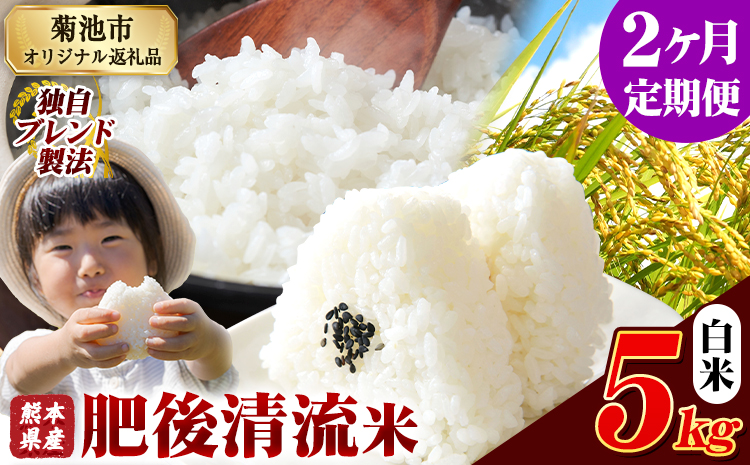 【2ヶ月定期便】熊本県産 肥後清流米 白米 5kg 熊本県産 ふるさと納税 精米 米 こめ ふるさとのうぜい コメ お米 おこめ《お申込み翌月から出荷》---300-4333---