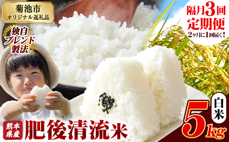 【隔月3回定期便】熊本県産 肥後清流米 白米 5kg 熊本県産 ふるさと納税 精米 米 こめ ふるさとのうぜい コメ お米 おこめ《お申込み翌月から出荷》---300-4317---