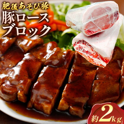 肥後あそび豚 ロースブロック 1kg×2パック 合計 2kg [30日以内に出荷予定(土日祝除く)]熊本県 菊池市 ぶた ブタ 豚肉 肉 ブランド豚 ロース ブロック 国産 九州産 熊本県産 菊池市産 冷凍 送料無料---015-1983---