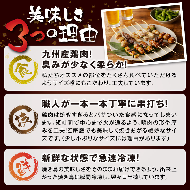 T98-7_12　【定期便12回】九州産 こだわりのやきとり ６種３６本 （約1㎏：タレなし） 【定期便12回】 こだわりのやきとり ６種セット ３６本 約 1㎏