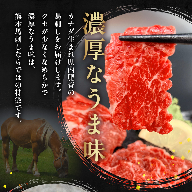 117-31　オアシス九州【熊本県内と畜】 熊本 馬刺し3種セットA (赤身 100ｇ 、霜降り100ｇ 、タテガミ100ｇ)