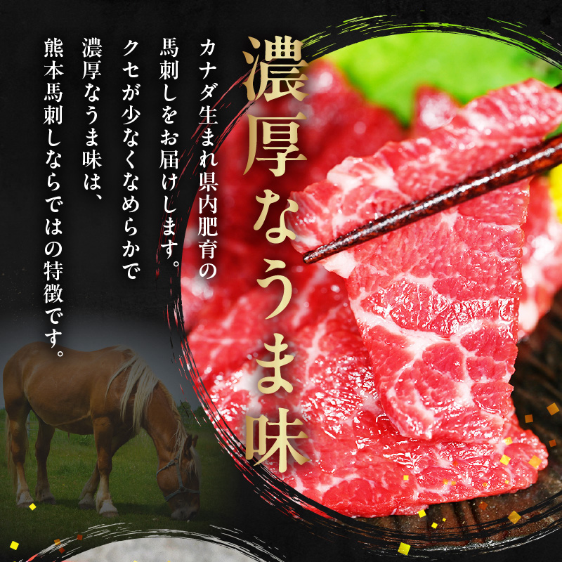 117-32　オアシス九州【熊本県内と畜】 熊本 馬刺し3種セットB (赤身 100ｇ、 霜降り100ｇ、 フタエゴ100ｇ)
