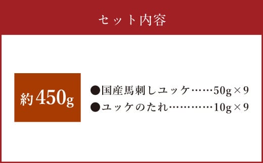 【フジチク】国産 馬刺し ユッケ 50g×9