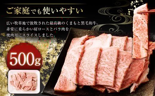 くまもと黒毛和牛 焼肉用 ロース・カルビ 切り落とし 500g