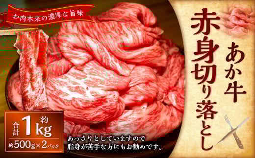 熊本和牛あか牛赤身切り落とし約1kg（約500g×2パック） あか牛 肉 お肉 牛肉 赤身 褐牛 褐毛和種 和牛 国産牛 切り落とし 切落し 熊本県 上天草市 冷凍