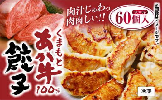 くまもとあか牛 餃子 60個 ( 赤牛 あか牛 褐色和種 和牛 赤身 ヘルシー AG33)