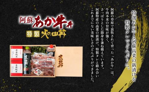 高級なお米とあか牛がコラボ！こだわりのあか牛丼 火の山丼 和牛 ブランド牛 牛肉 あか牛 お米 コンクール 優秀金賞 天然水 高菜 人気 米 熊本 阿蘇