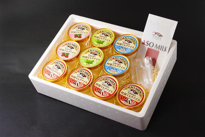牧場直送！ 阿蘇ミルクアイス バラエティー 10個 阿部牧場 牛乳 ASOMILK 乳製品 最優秀味覚賞 三ツ星 セット 詰め合わせ 食べ比べ 人気 濃厚 こだわり 涼しい 冷たい 冷凍 美味しい 贅沢 おやつ スイーツ デザート 夏 お中元 お歳暮 熊本県