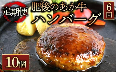 【定期便 全6回】 肥後の赤牛ハンバーグ150g×10個 阿蘇牧場 あか牛 和牛 肉 定期便 国産 牛肉 ブランド牛 人気 美味しい 焼肉 希少 ハンバーグ ジューシー 熊本 阿蘇