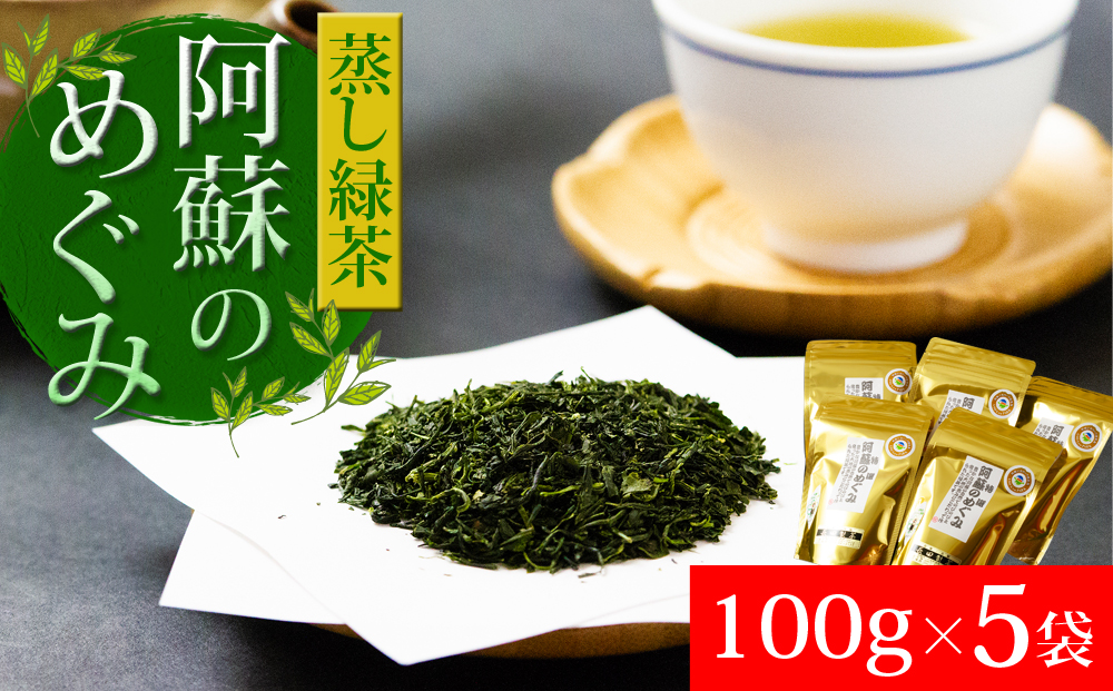 エコファーマ―認定農家の自家製緑茶「特選 阿蘇のめぐみ」 100g×5袋 自家製 緑茶 1位獲得 人気 美味しい 茶葉 玉緑茶 熊本 阿蘇