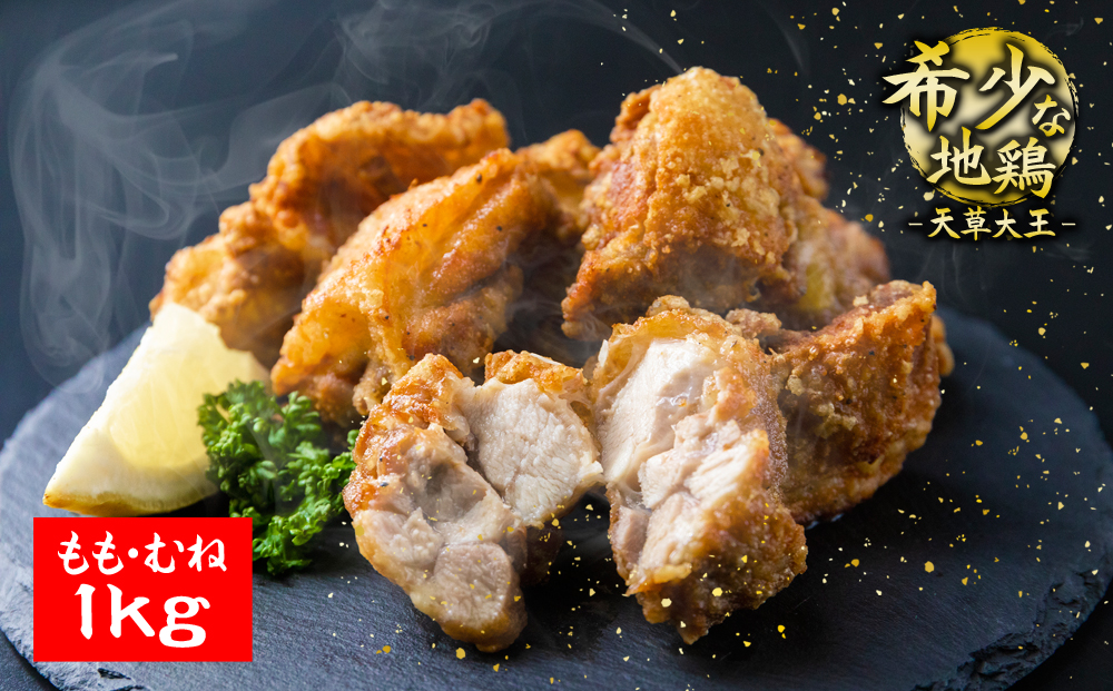 くまもと地鶏 天草大王 もも肉・むね肉1kgセット 肉 もも肉 むね肉 1kg 地鶏 鶏肉 炭火焼 人気 希少 貴重 美味しい ヘルシー ジューシー コラーゲン 食べ比べ 熊本 阿蘇