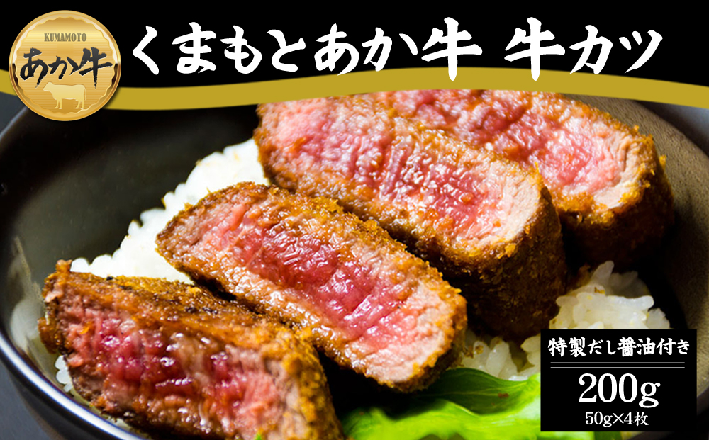 あか牛のヘルシーな赤身 牛カツ （特製だし醤油付き） 50g×4 あか牛 和牛 肉 ブランド牛 牛肉 人気 美味しい 赤身 ヘルシー ジューシー 特製だし醤油 贅沢 豪華 熊本 阿蘇