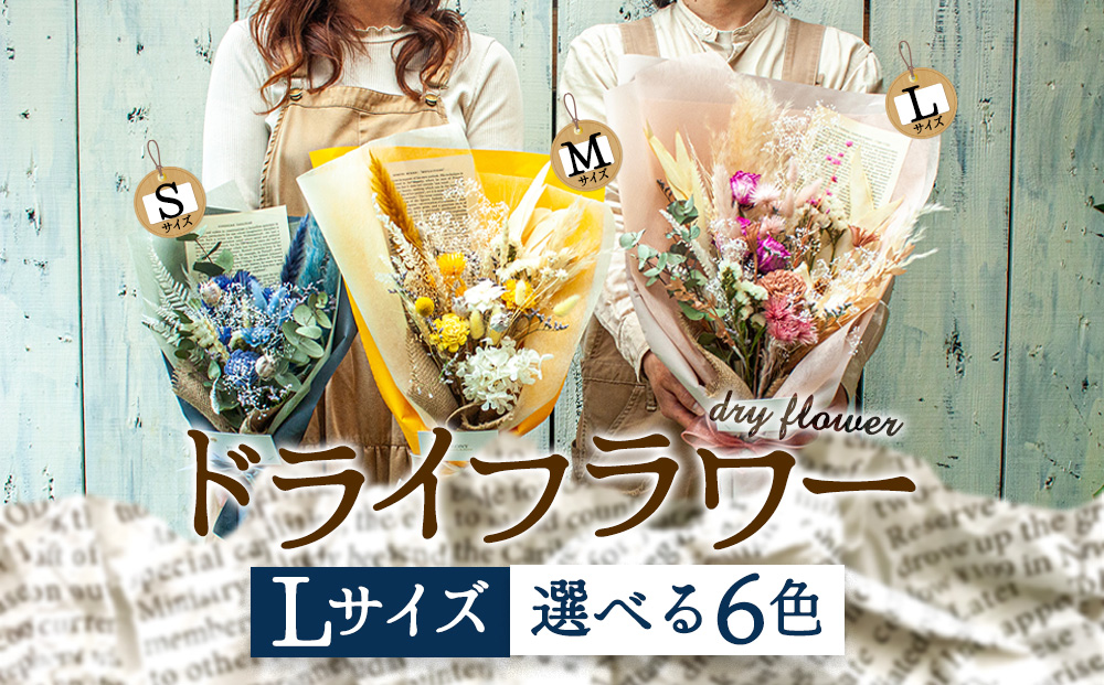 好きな色で選べる！阿蘇のドライフラワー（Lサイズ：白系） ドライフラワー 手作り ハンドメイド インテリア 花 フラワー アレジメント 贈り物 プレゼント 綺麗 熊本 阿蘇 白系 Ｌ