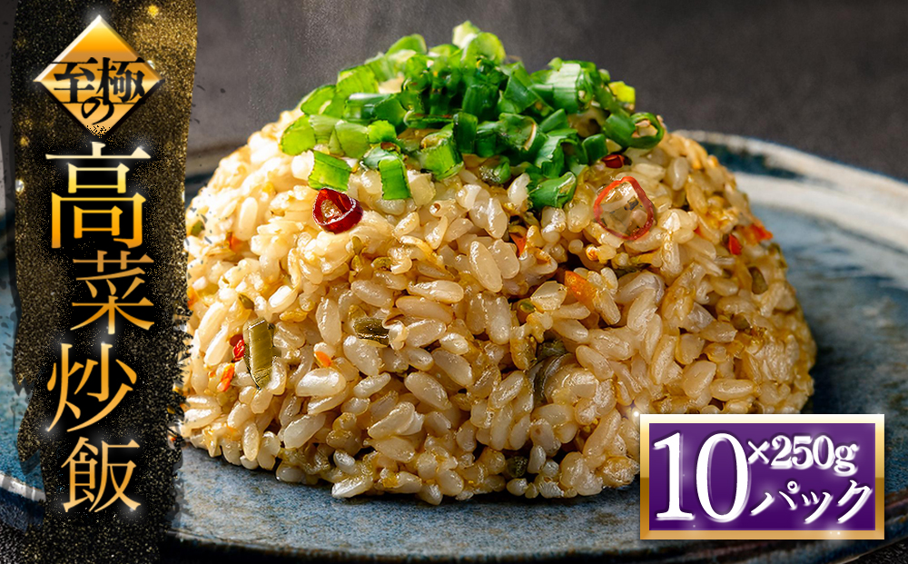 【選べる内容量】至極の高菜チャーハン 250g×10パック オリジナル 高菜 チャーハン ピリ辛 名産品 特産品 冷凍 調理 簡単 お手軽 人気 美味しい おすすめ 熊本 阿蘇 250g×10パック
