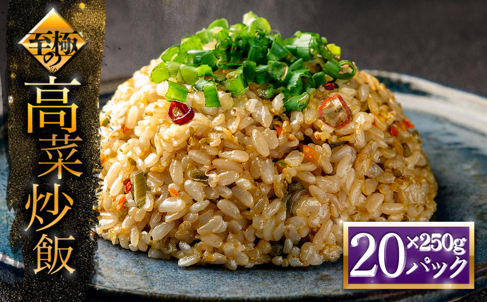 【選べる内容量】至極の高菜チャーハン 250g×20パック オリジナル 高菜 チャーハン ピリ辛 名産品 特産品 冷凍 調理 簡単 お手軽 人気 美味しい おすすめ 熊本 阿蘇 250g×20パック